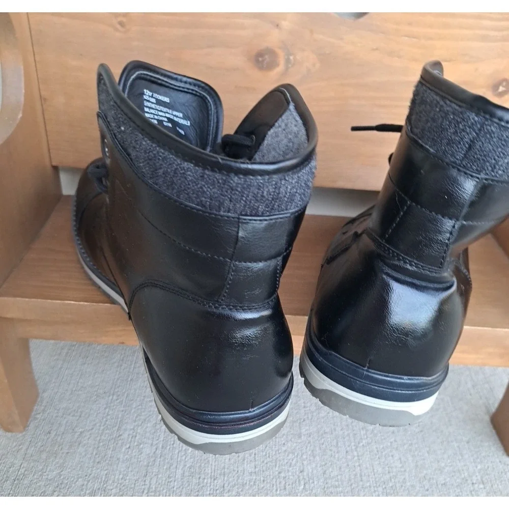JF J. Ferral Men's Tookers Chukka Boots Black Faux Leather Ankle Boot Size 12 M